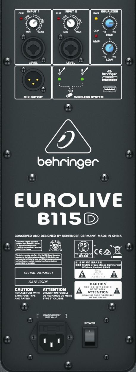 For service, support or more information contact the BEHRINGER location nearest you: Europe MUSIC Group Services UK Tel: +44 156 273 2290 Email: CARE@music-group.
