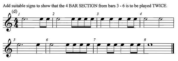 Exercise Nine: Insert the bar lines in each of the following excerpts. Don t forget the double bar line at the end.