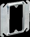 STEEL RINGS 4" Square Sigle Gag Device Rigs & Covers Ideal for exposed work applicatios, providig a easy method for the istallatio of electrical devices Ca be used o ay 4" square box 4" sigle gag