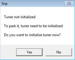 Click Yes to initialize the tuner. 5.