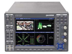 The Harris Videotek TVM9150PKG multiformat video waveform monitor and audio signal analyzer with integral XGA TFT color LCD display is the most advanced and intuitive test instrument available in a