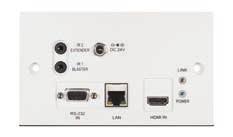 PU-607BD-RX 5-Play HDBaseT Receiver with Bi-directional PoC (100m) HDMI, 2-Way IR, 2-Way RS-232, Bi-directional PoC and Single LAN connection over a Single CAT5e/6  PU-607BDWP-TX 5-Play HDBaseT Wall