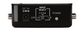 AU-IP21 IP Audio Controller 2 source audio switch Selectable digital toslink and analogue L/R stereo inputs, outputting to L/R analogue stereo Provides IP volume and muting control of 2 sources