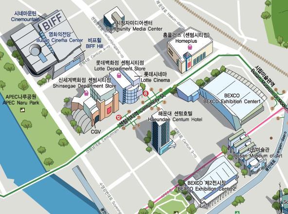 5. AREA MAP Centum City Centum City is located in the southeastern part of Busan, in Haeundae District.