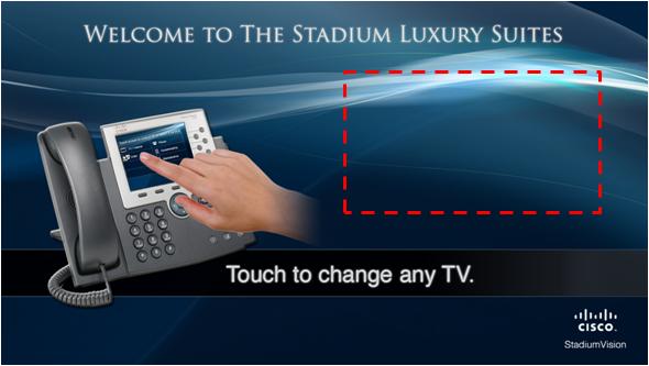 Cisco StadiumVision Director provides the following example welcome message graphic in Adobe Photoshop format: Welcome_SV2-1920-template.psd is for use with the Cisco DMP 4310G.