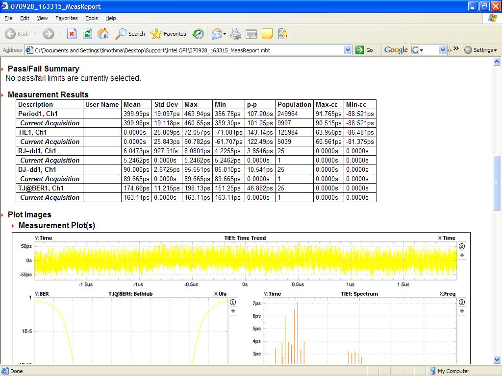 DPOJET - Reports DPOJET creates reports that include a complete report of the tests being performed.