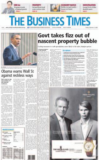 Most widely read newspaper in Singapore on Sunday The