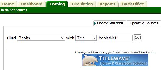 One can change these drop-down menus to reflect the type of item one is trying to find a record for as well as what identifier to use in the search box.