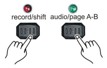 6. While holding the record/shift (14) button tap flash button #6 three times. 7.