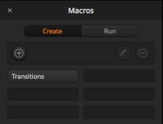 The image above shows how a macro button appears in the macros window after it has been recorded. To run a macro, click on the run button to enter the run page.