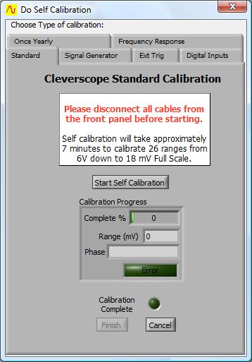 v2.11 Cleverscope CS300 Reference Manual 5.3.15 Calibrate Cleverscope [Settings Menu] The Cleverscope provides calibration tools to ensure measurements are correct.