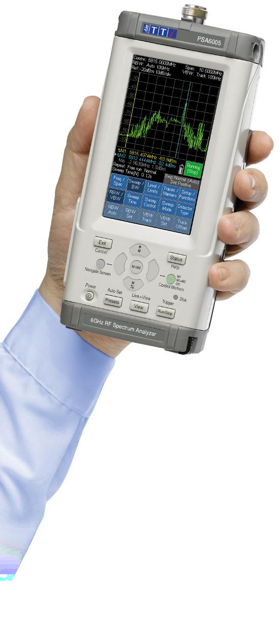 PSA Series 5 RF Spectrum Analyzers Bench-top performance handheld convenience The PSA Series 5 is the latest and highest performance true handheld RF spectrum analyzer from Aim-TTi.