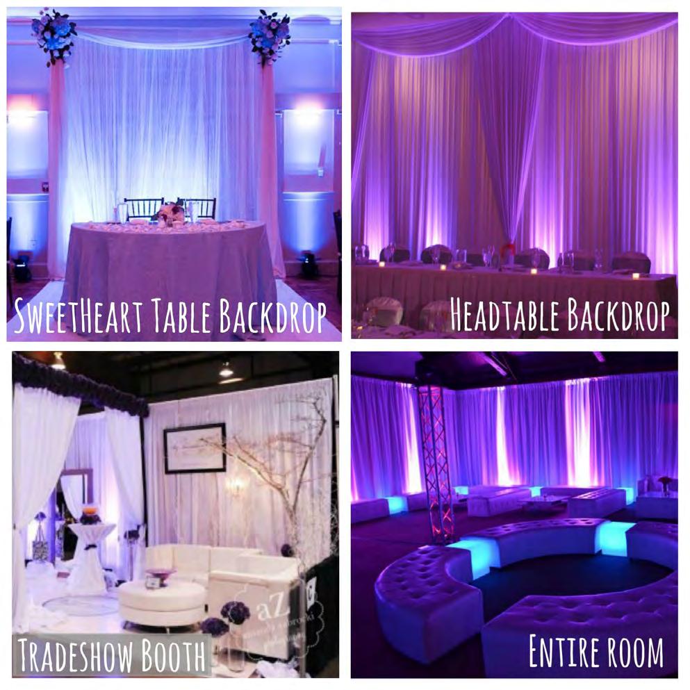 Pipe & Drape Backdrops Complete Backdrop Kit: $89 Linen backdrops are a beautiful way to add elegance to any venue.