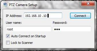 Select the Auto Connect on Startup option to avoid having to enter this information every time the software is started.