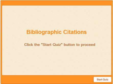 Quiz Bibliographic Citations Quiz