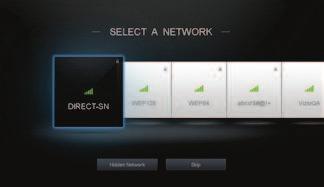 If you have a wireless network, have the wireless password ready. If you are connecting to your network with an Ethernet cable, connect it to the Ethernet port on the TV.