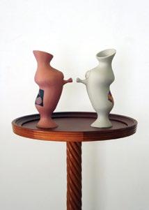07. Good Kisser Sorawit Songsataya Two 3D printed vases (plastic particle), wooden plant stand, 2016 $1,750 Good Kisser treats objects as a site for emancipation, as a way to engage conceptually with
