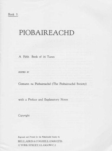 7 1970 p [i], title; p [ii], preface; pp [iii]-iv, notes on canntaireachd; p [v], index, pp 127-158,