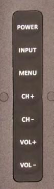 This button switches between the different sources of the TV. When the On-Screen Display (OSD) is active, this button acts as the enter button and confirms the menu selection.