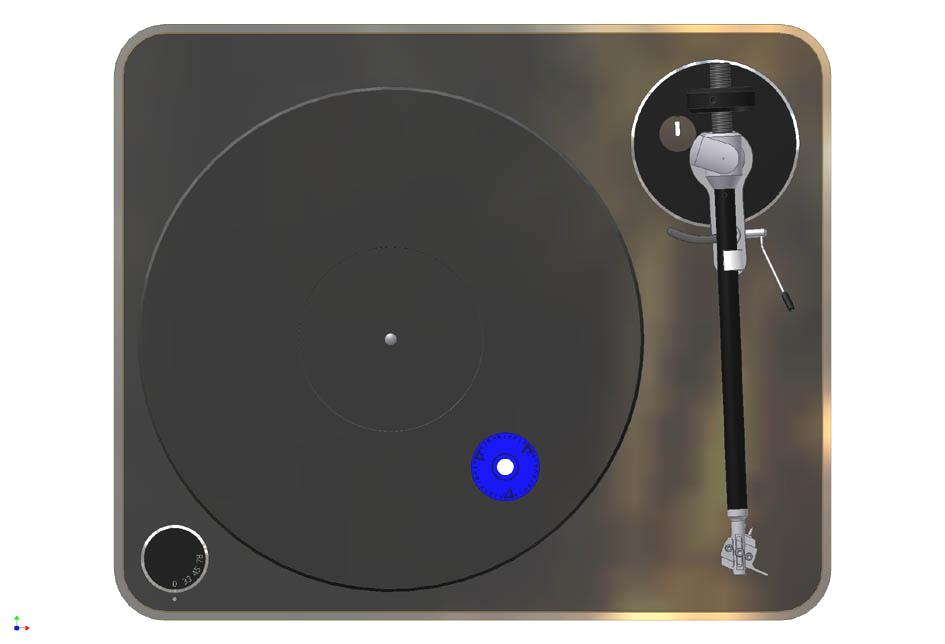 6.)The following adjustment is very important: Place the clearaudio level gauge on the platter as in picture 5. Pic.