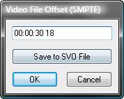 Video Settings Offset Clicking Offset in the submenu displays the Video File Offset window.