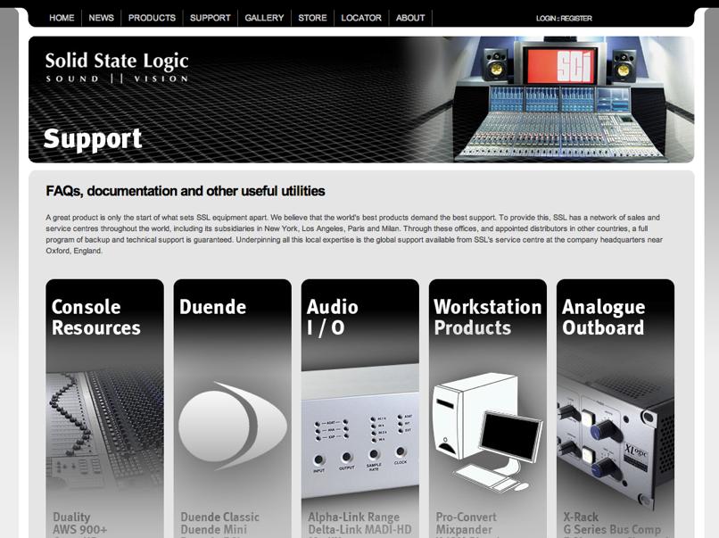 7. Support Support, FAQs and Online Help Centre To access the latest support information on SSL Soundscape and Mixer V6, MX4 or the SSL Console Bundle, please visit our online support site.
