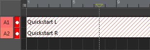 SSL Soundscape V6 will create two temporary Parts (shaded), and will record from the current play position until you press Stop on the Tape Transport (or the [Down Arrow] key on your computer