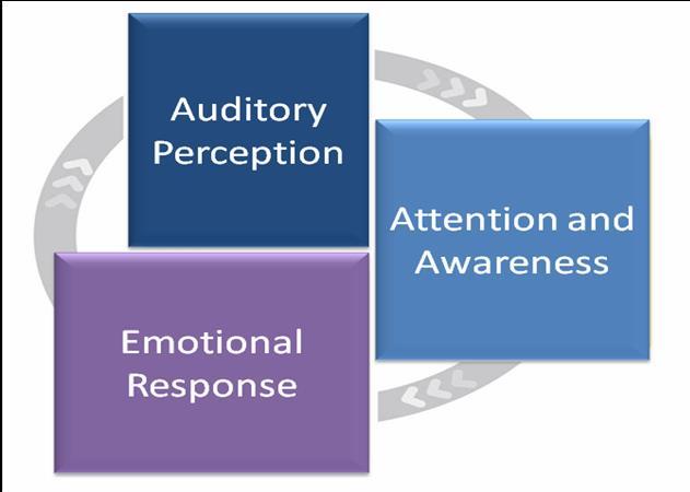 There are three components to the tinnitus Cycle: Auditory, Attentional, and Emotional. Auditory: There is an auditory perception of the tinnitus sound.
