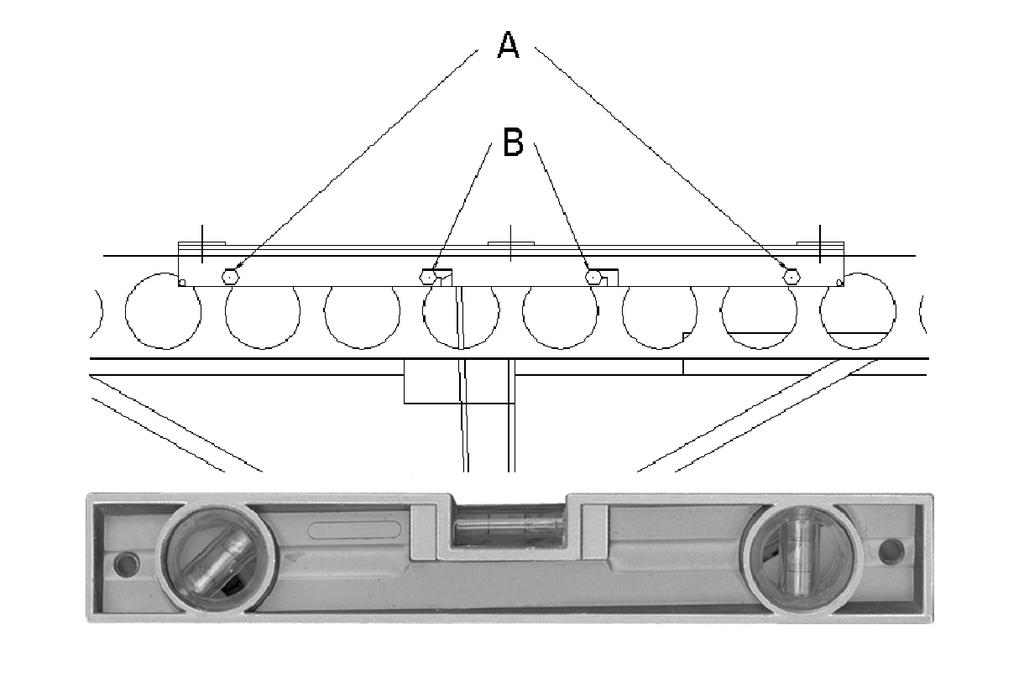 Cross-section of the closing columns at the height required by the projector for subsequent fastening (with glue, silicone, etc.) of the ceiling s end crowning plate.