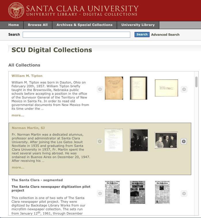 Digital collections CONTENTdm platform Over 10,000 items 34 collections 88,000 views in the past year We use the CONTENTdm image management platform.