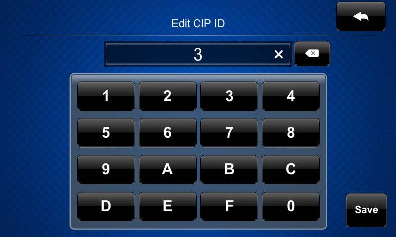 to delete the last digit. Save to save a new entry or to return to the Ethernet Setup - Edit IP Table Entry screen.