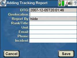 How to use the HIIDE Device Figure 15. Adding Tracking Report screen Verify button: Press the Verify button to verify the subject s Left or Right Iris. The following screens will appear for each iris.