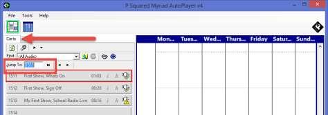 5. Once you have located the Cart you want to use, simply drag it into a 15minute time slot on the Week View grid.