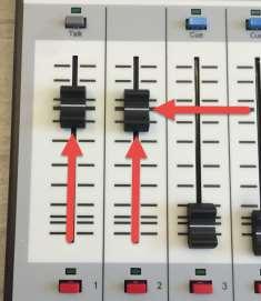 The ARC8 is a little different, only push the faders up as far as the heavy mark three quarters up the fader channel.