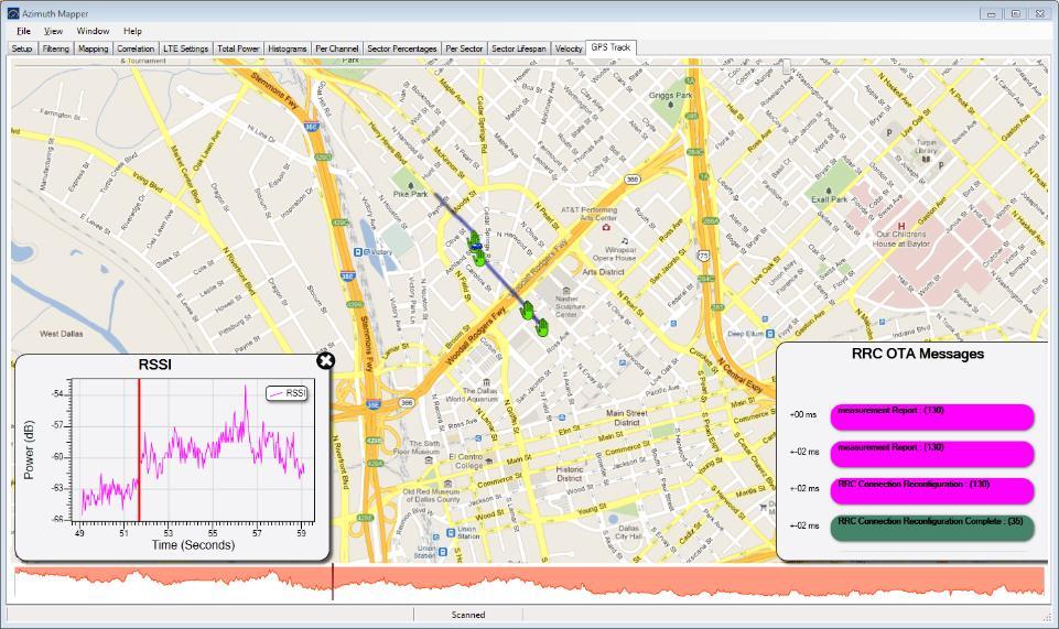 AzMapper - Contextual Display of Information Highlights locations of critical call events (handovers etc.