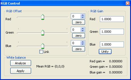 RGB Control Programmable RGB Gain and Offset. Automatic White Balance feature computes RGB gains.