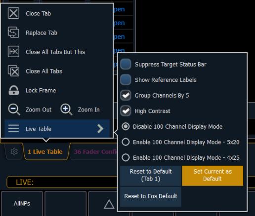 6 Element Level 2: Enhanced Skills Live and PSD Configuration LIVE DISPLAY CONFIGURATION Click or tap on the Gear tab on the far left of the tabs to see configuration settings You can also right