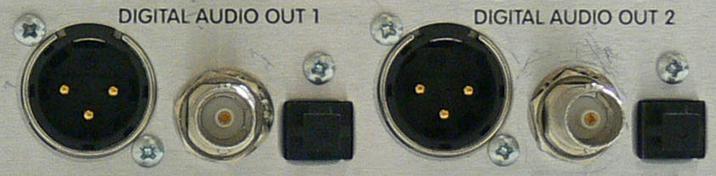 Audio Analog The analog audio connectors use standard XLR connectors.