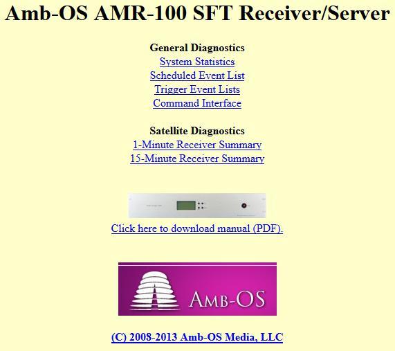 HTML INTERFACE Access to the AMR-100 Web page To access the AMR-100 remotely through the built in web interface, the AMR-100 needs to be connected to the same network as the computer used by the