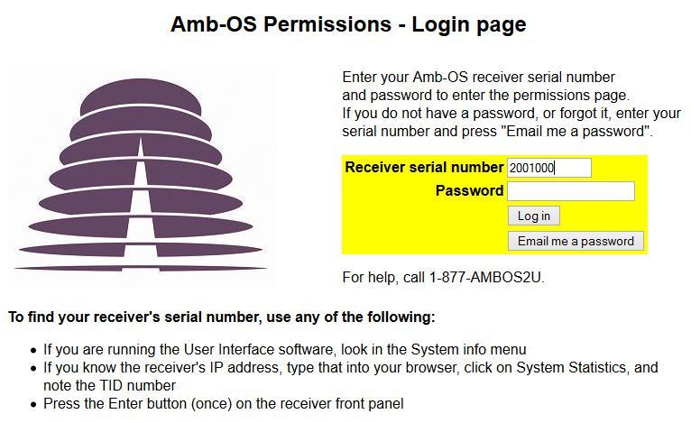 Permission Portal To request program permissions, go to the Amb-OS Permissions Portal. (http://www.focussat.net/cgi-bin/ambos/permissions).
