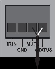 Mute In Each zone features a MUTE IN (7), which accepts a +3 ~ +30 VDC@1mA trigger voltage to mute the audio in that zone. When voltage is present, the zone is muted.