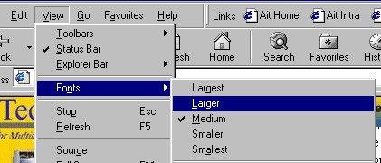 0 Windows 95/98 Desktop In Windows you can specify the font you use for the different areas of the Windows Desktop.