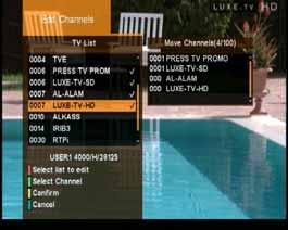 . Viewing TV(or Radio) Channel Move Press Green button and then select channels(green