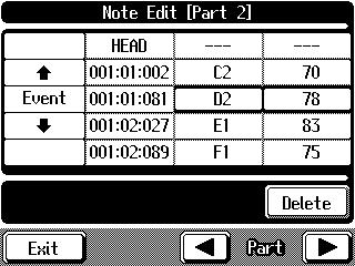 Chapter 6 Editing Functions Exchanging Parts You can exchange the notes recorded for a particular part with the notes recorded for another part. This process of swapping parts is called Part Exchange.