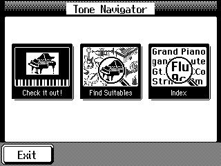 Playing the Keyboard Handy Features for Selecting Tones ([Tone Navigator] Button) fig.q1-07 Pressing the [Tone Navigator] button lets you use a handy feature when selecting tones.