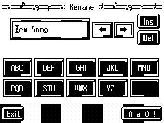 Chapter 4 Recording and Saving the Performance Determining the name of the song to be saved 4. Touch <Rename>. The following Rename screen appears. fig.d-songname.