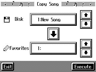 Chapter 4 Recording and Saving the Performance Copying Songs on Disks to Favorites (KR-7) You can take songs saved on floppy disks and copy them to Favorites.