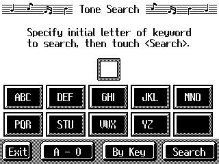 d-tonesrch1.eps_60 Condition Search screen Name Search screen Chapter 1 Touch here to switch these screens. Searching by Conditions 3.