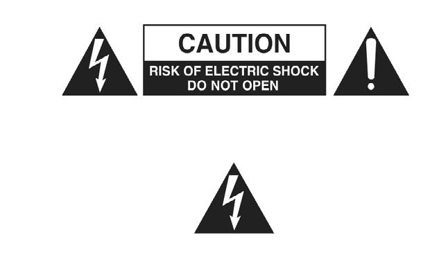CAUTION: TO REDUCE THE RISK OF ELECTRIC SHOCK, DO NOT REMOVE COVER (OR BACK). NO USER-SERVICEABLE PARTS INSIDE. REFER SERVICING TO QUALIFIED SERVICE PERSONNEL.