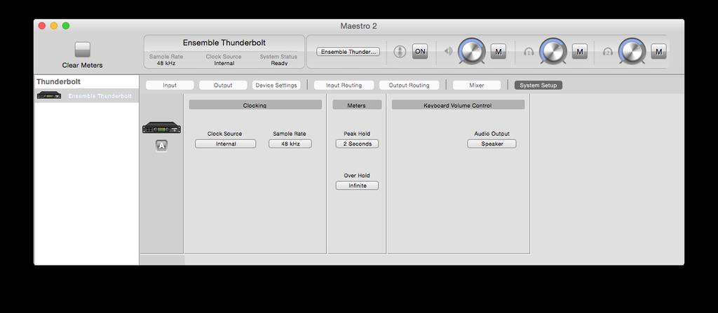 System Setup Tab Window 1 2 3 5 4 In most cases, Ensemble hardware interface is part of a larger Mac-based audio system.